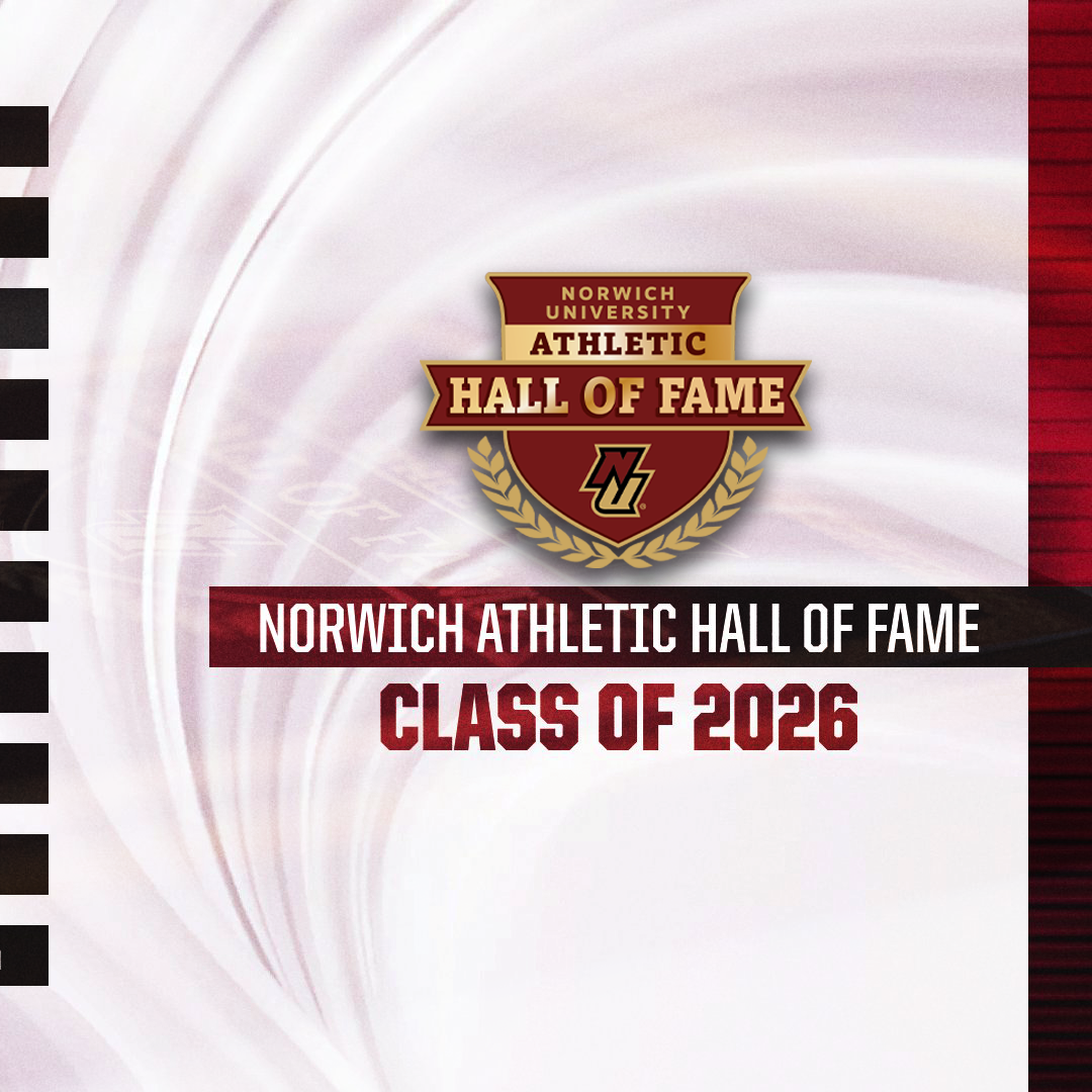 Graphic listing Norwich Athletic Hall of Fame Class of 2026 inductees and team honorees.
