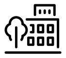 Building with tree icon