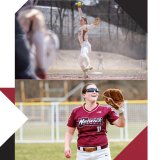 Graphic announcing Norwich University Softball GNAC 2026 All-Conference Team with photos of two softball players.