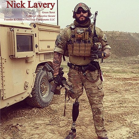 Nick Lavery Green Beret in full combat gear - Norwich guest lecturer
