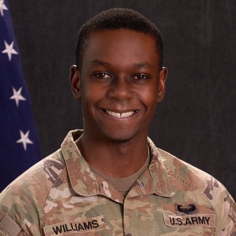 Portrait of Joshua Williams in a U.S. Army uniform.