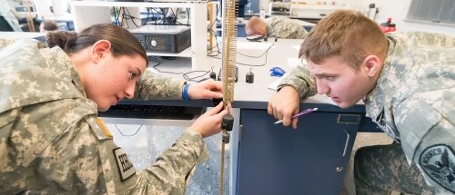 Norwich Students experimenting in Physics Lab