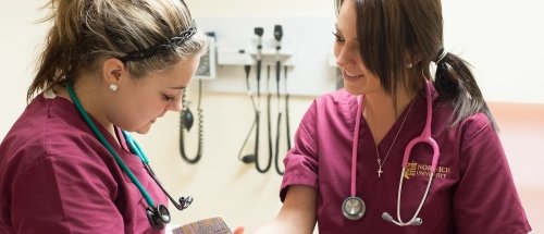 Norwich Students Training in Nursing Lab