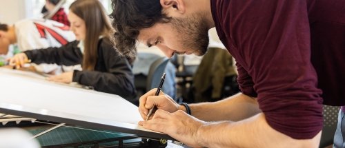 Norwich University Design Arts Students in Studio