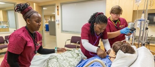 Norwich Nursing Students in Nursing Lab