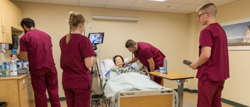 Norwich Nursing Students in Norwich Nursing Lab