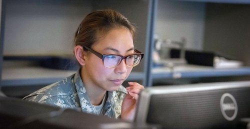 Norwich Student At a Computer