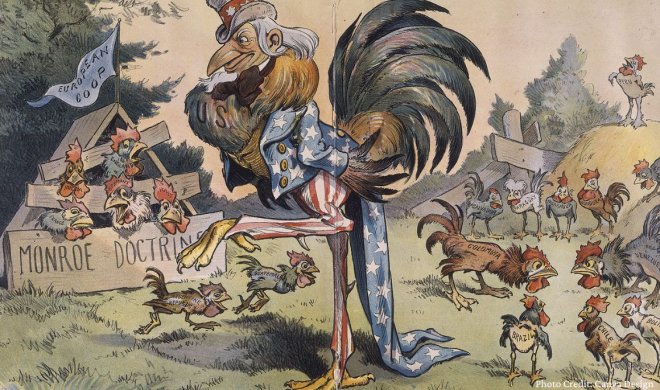 1901 Monroe Doctrine Political Cartoon 