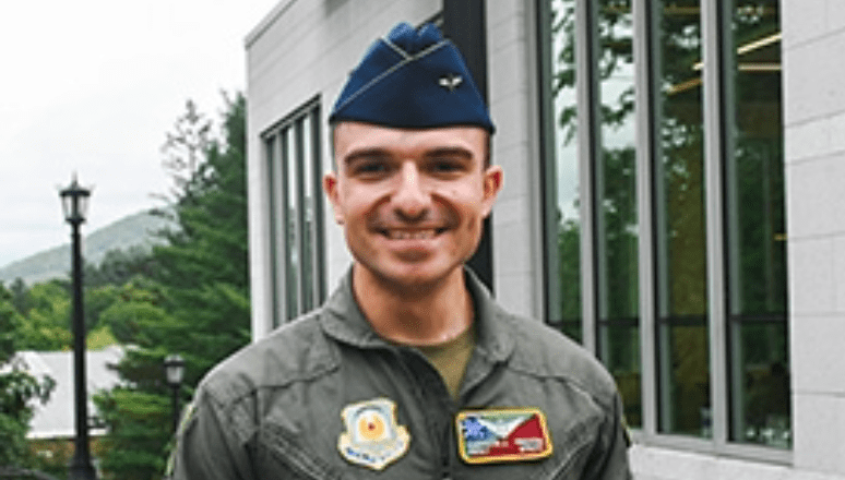 Cadet Harrison Preston’ 23 in uniform on Norwich's campus.