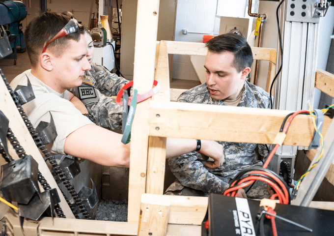 Norwich University Engineering Students Working Hands On