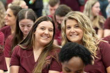 Images of the White Coat Ceremony during homecoming week. 