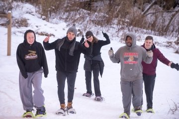 Students Snow Shoe  at Shaw Outdoor Center