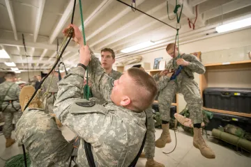 Mountain Cold Weather Cadets training indoor climbing
