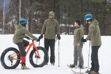 Shaw Outdoor Center employees testing out different gear