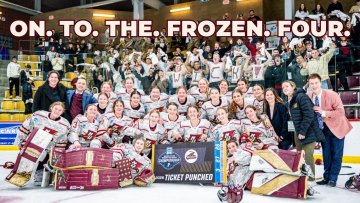 Team photo of Norwich University Women’s Hockey is heading back to the NCAA Division III Frozen Four