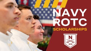 Cover image for Navy ROTC Scholarships webinar - cadets standing at attention in dress whites